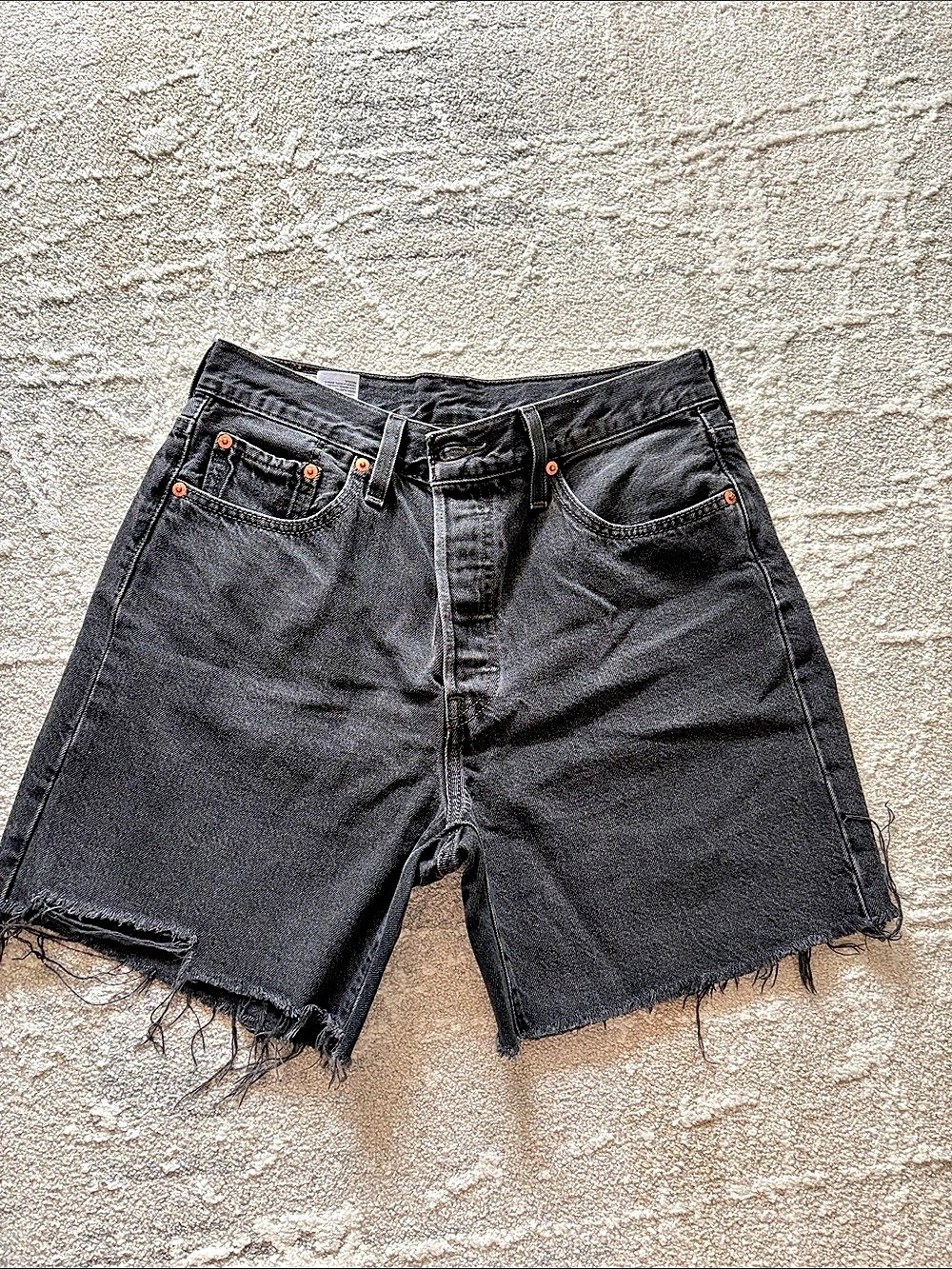 Levi's 501 Black Denim Jean Shorts Waist 29